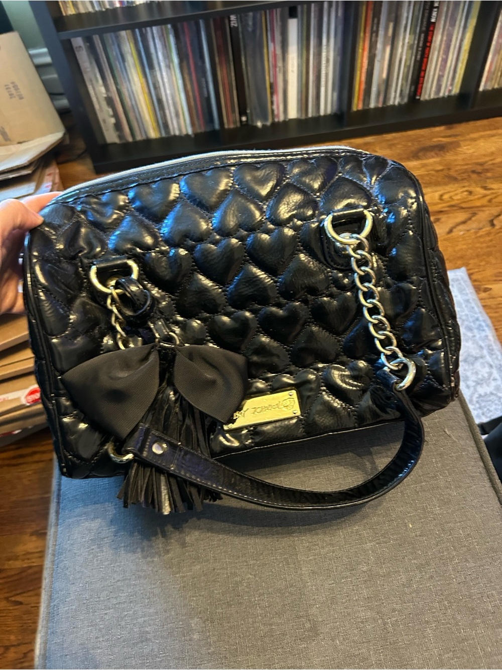Vintage black Betsey Johnson shoulder bag
